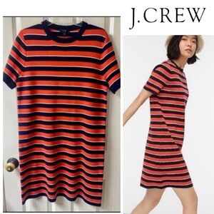 J.Crew Short Sleeved Striped Sweater Dress Reimagined Wool